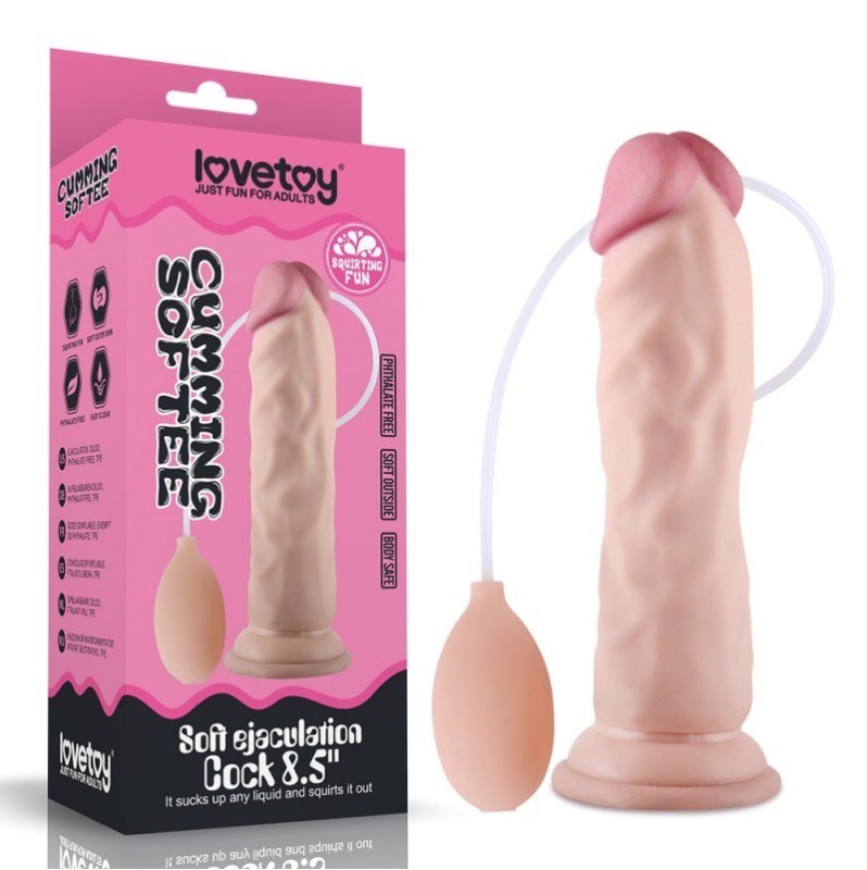 Realistic Dildo Lovetoy Soft Ejaculation 21.6cm Nude