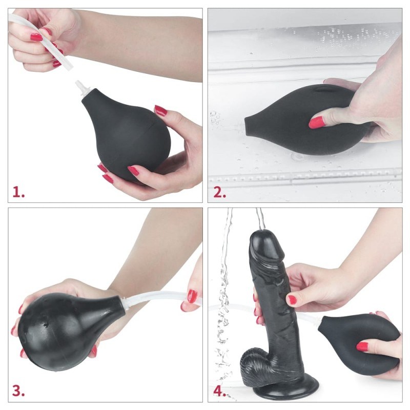 Ρεαλιστικό Dildo Εκσπερμάτισης Lovetoy Squirt Extreme 24cm Μαύρο