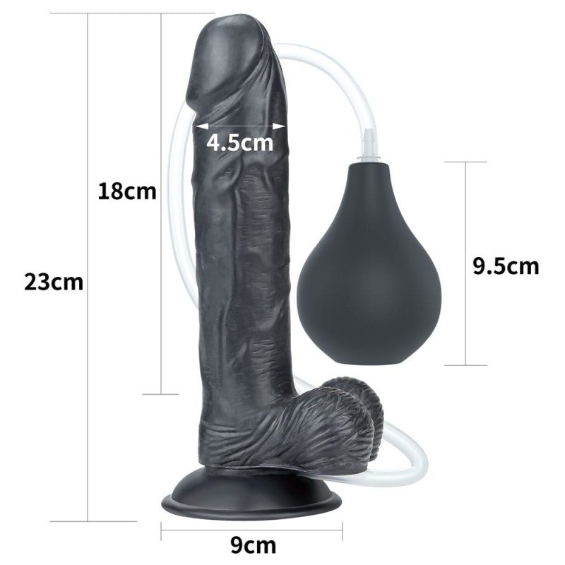 Ρεαλιστικό Dildo Εκσπερμάτισης Lovetoy Squirt Extreme 24cm Μαύρο