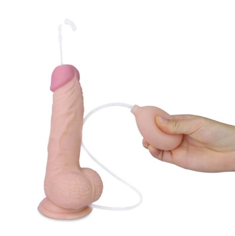 Ρεαλιστικό Dildo Εκσπερμάτισης με Όρχεις Lovetoy Soft Ejaculation 20.3cm Μπεζ