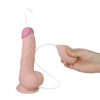 Realistic Dildo With Balls Lovetoy Soft Ejaculation 20.3cm Nude Realistic Dildo With Balls Lovetoy Soft Ejaculation 20.3cm Nude