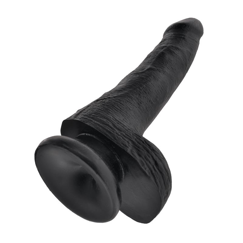 Realistic Dildo King Cock Ballsy 15cm Black Realistic Dildo King Cock Ballsy 15cm Black