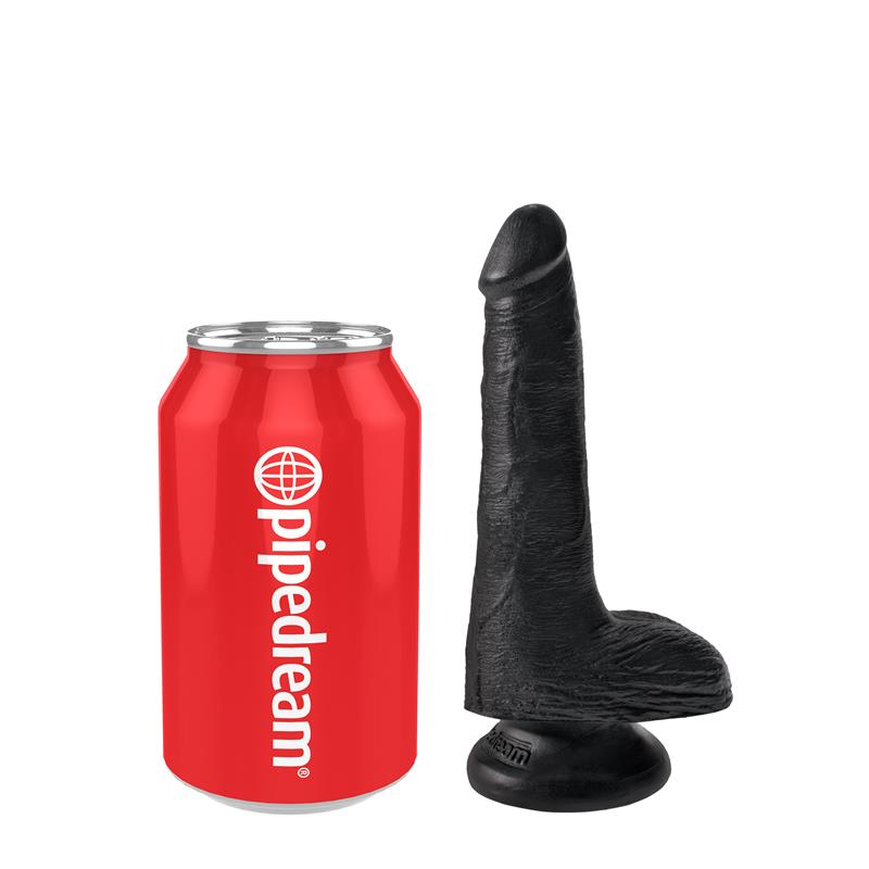 Realistic Dildo King Cock Ballsy 15cm Black Realistic Dildo King Cock Ballsy 15cm Black