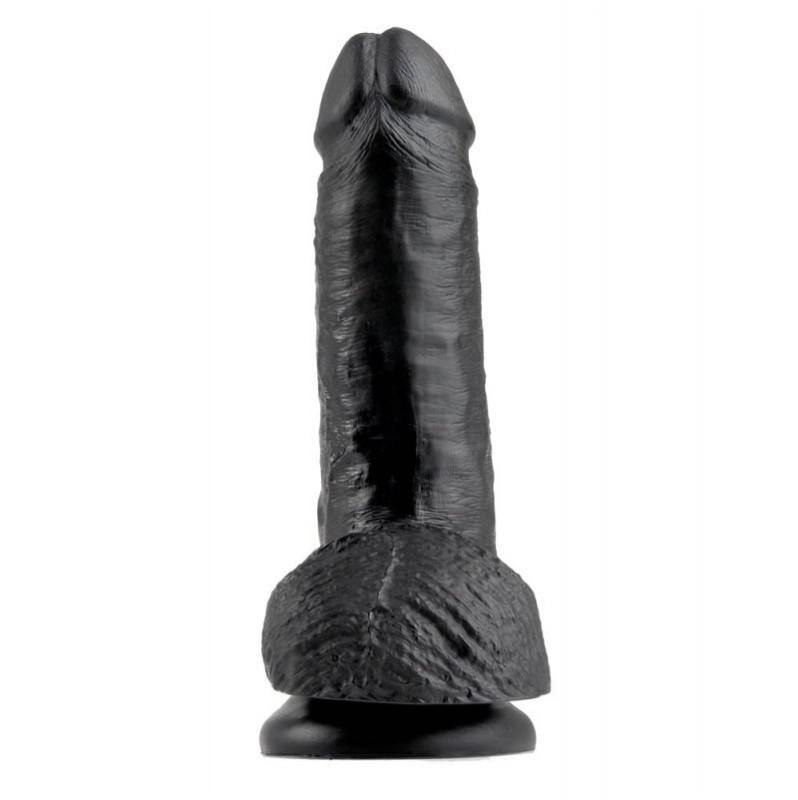 Realistic Dildo King Cock With Balls 18cm Βlack