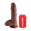 Realistic Dildo King Cock With Balls 20cm Brown