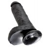 Realistic Dildo King Cock With Balls 20cm Black