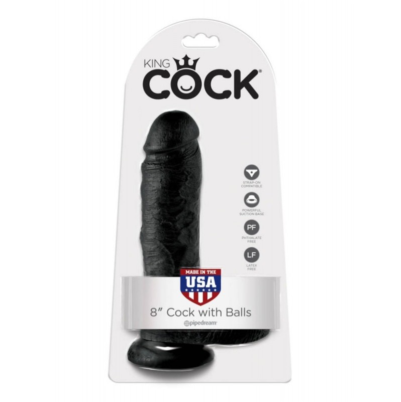 Ρεαλιστικό Dildo King Cock Με Όρχεις 20cm Μαύρο