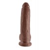 Realistic Dildo King Cock With Balls 23cm Brown