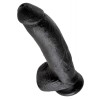 Realistic Dildo King Cock With Balls 23cm Black