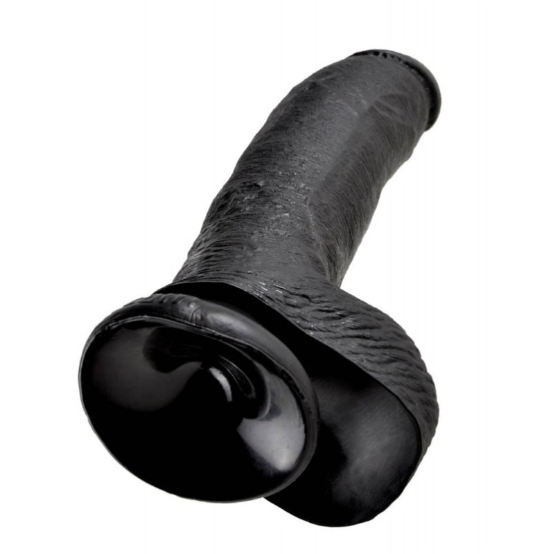 Ρεαλιστικό Dildo King Cock Με Όρχεις 23cm Μαύρο