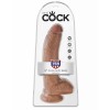 Realistic Dildo King Cock With Balls 23cm Tan