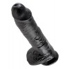 Realistic Dildo King Cock With Balls 25cm Βlack