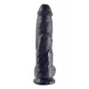 Realistic Dildo King Cock With Balls 25cm Βlack