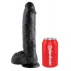 Realistic Dildo King Cock With Balls 25cm Βlack