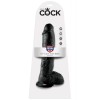 Realistic Dildo King Cock With Balls 25cm Βlack