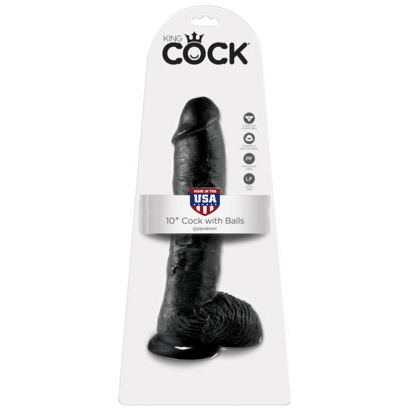 Ρεαλιστικό Dildo King Cock Με Όρχεις 25cm Μαύρο