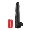 Ρεαλιστικό Dildo King Cock Με Όρχεις 35.6cm Μαύρο