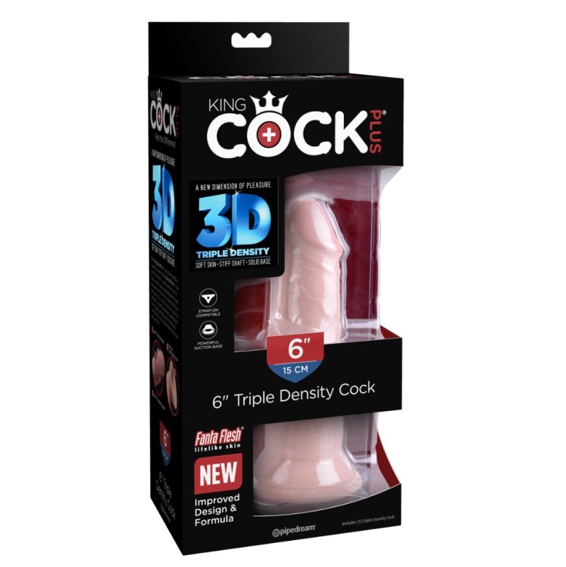 Ρεαλιστικό Dildo King Cock Plus Triple Density Cock 15cm Μπεζ