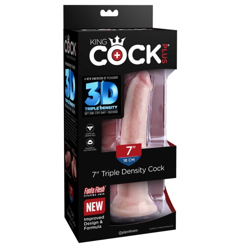 Realistic Dildo King Cock Plus Triple Density Cock 18cm Nude