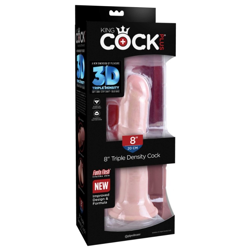 Ρεαλιστικό Dildo King Cock Plus Triple Density Cock 20.3cm Μπεζ