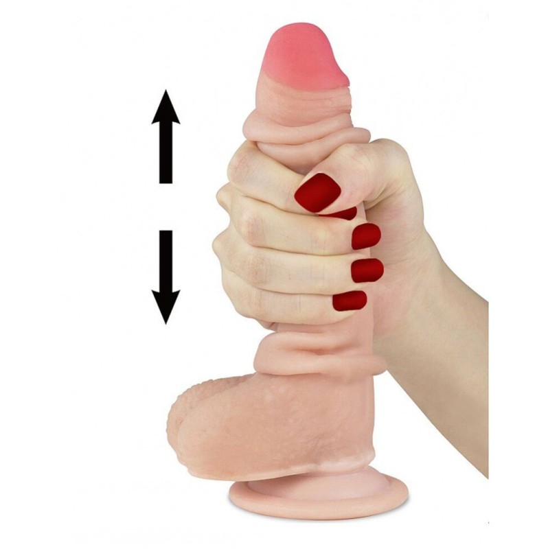 Ρεαλιστικό Dildo Lovetoy Sliding-Skin Dual Layer Dong 17.5cm Μπεζ