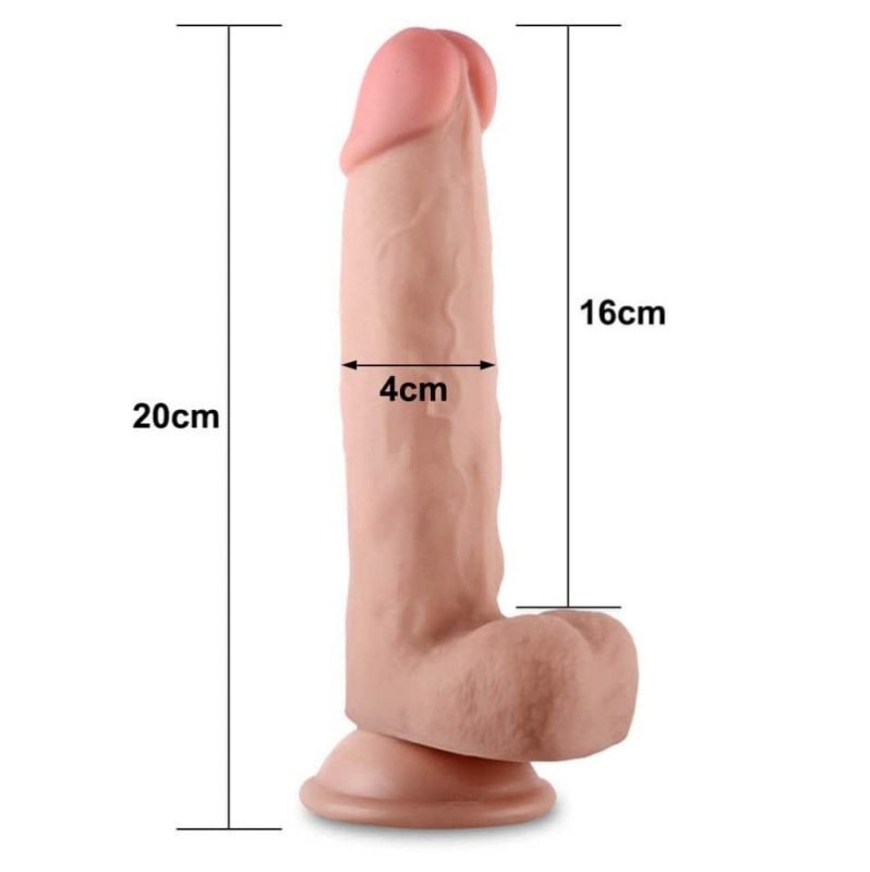 Ρεαλιστικό Dildo Lovetoy Sliding-Skin Dual Layer Dong 20cm Μπεζ