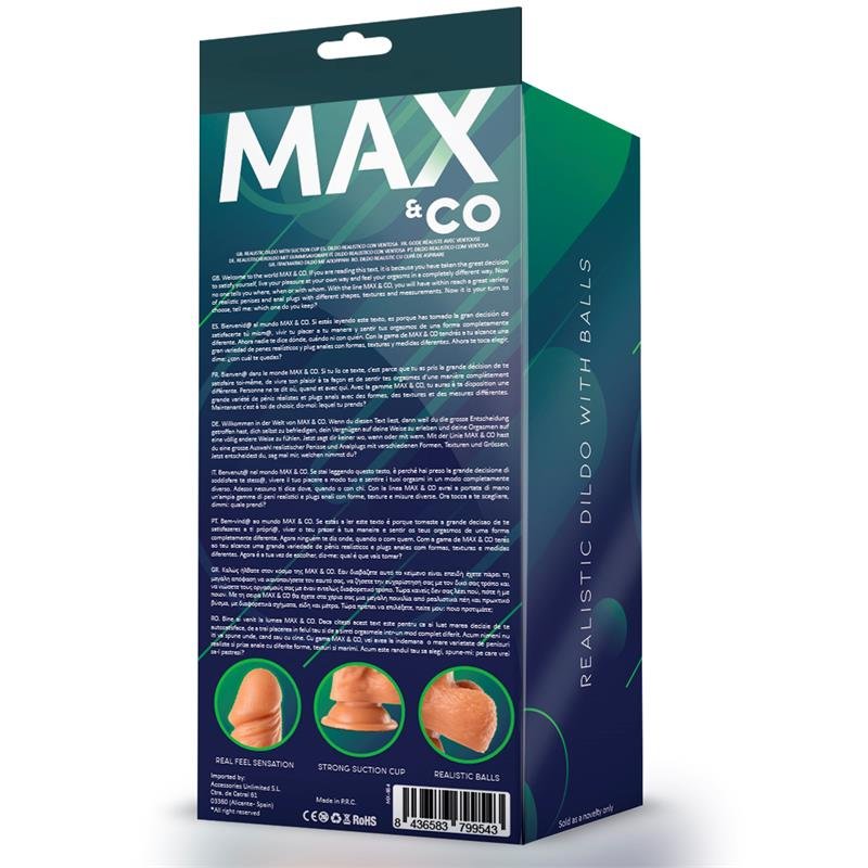 Ρεαλιστικό Dildo Με Όρχεις Max & Co Zane 19.5cm Μπεζ Ρεαλιστικό Dildo Με Όρχεις Max & Co Zane 19.5cm Μπεζ
