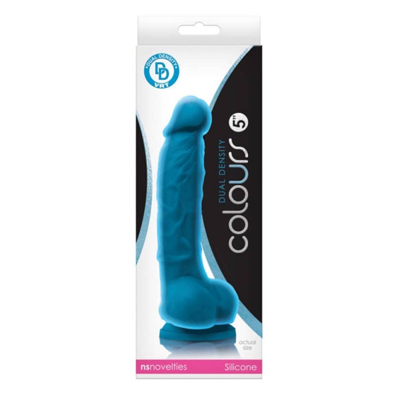 Realistic Dildo Nsnovelties Colours Dual Density 18cm Blue Realistic Dildo Nsnovelties Colours Dual Density 18cm Blue