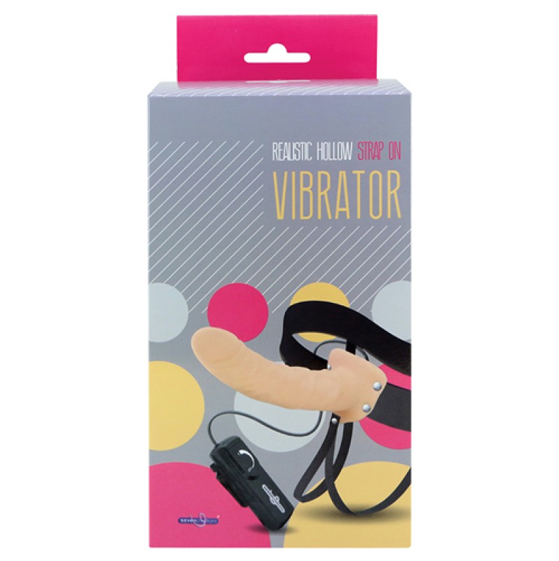 Realistic Hollow Strap-On Vibrator Seven Creations Nude