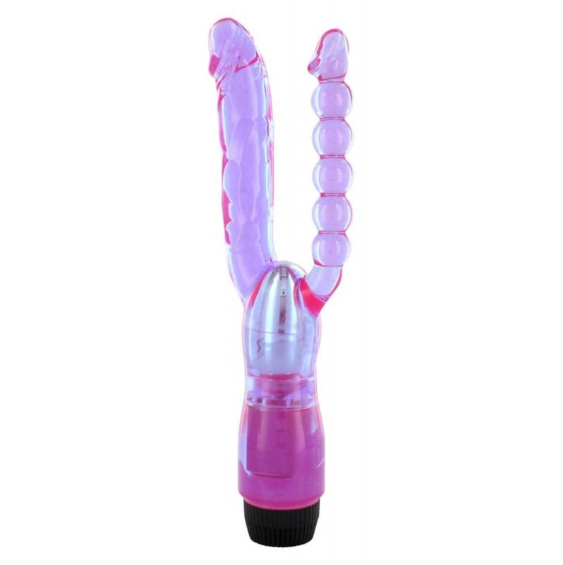 Realistic Double Vibrator Seven Creations Xcel Double Penetrating 26cm Purple