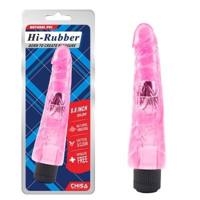 Realistic Vibrator Chisa Hi-Rubber 22.3cm Pink