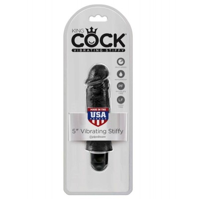 Realistic Vibrator King Cock Stiffy 13cm Black