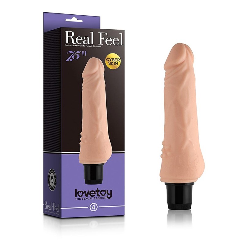 Realistic Vibrator Lovetoy Real Feel Cyberskin 4 19cm Nude Realistic Vibrator Lovetoy Real Feel Cyberskin 4 19cm Nude