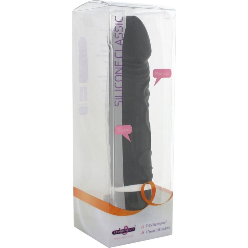 Ρεαλιστικός Δονητής Seven Creations Classic Original 20cm Μαύρος