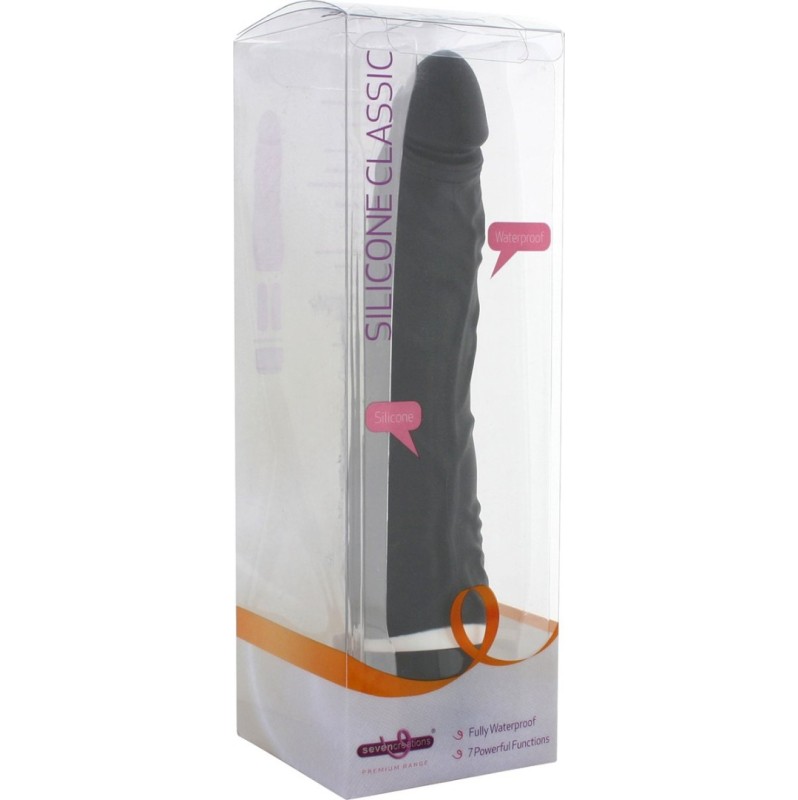 Realistic Vibrator Seven Creations Classic Slim 21cm Black