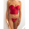 2 Piece Set Satin Chain Bandeau Modern Ocean Red