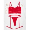 Lace Bandeau Set Modern Ocean Red