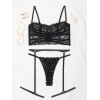 Lace Bandeau Set Modern Ocean Black