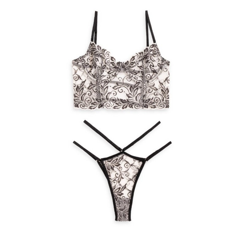 2 Piece Set Lace Bandeau Modern Ocean White