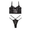 2 Piece Set Lace Bandeau Modern Ocean Black