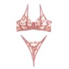 2 Piece Floral Stretch Lace Set Modern Ocean Pink