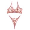 2 Piece Floral Stretch Lace Set Modern Ocean Pink