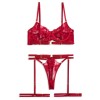 Playful Set with Suspender Belt & Leg Straps Red Playful Set with Suspender Belt & Leg Straps Red