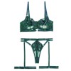 Playful Set with Suspender Belt & Leg Straps Green