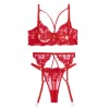 Ruby Set with Suspender Belt Modern Ocean Red