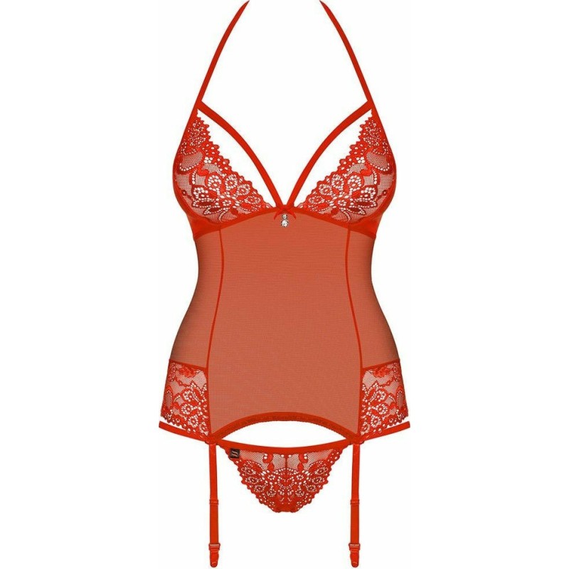 Σετ Εσωρούχων Obsessive 838 Κορσές & Στρινγκ Κόκκινο