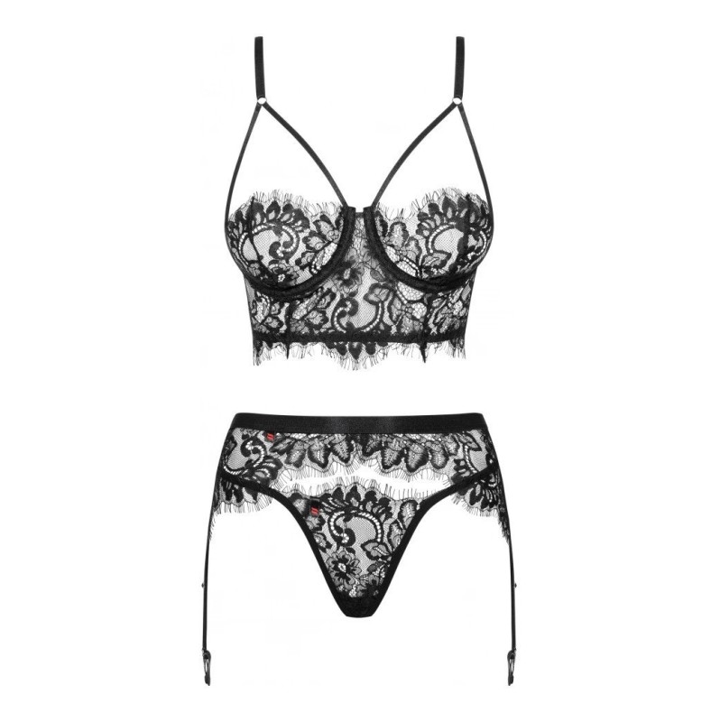 2 Piece Lace Set Obsessive Lashy Black