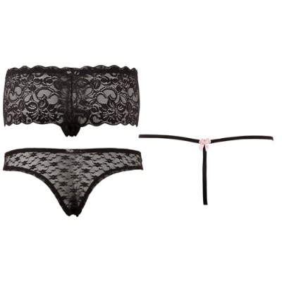 Sexy Panty Set of 3 Cottelli Collection Black Sexy Panty Set of 3 Cottelli Collection Black