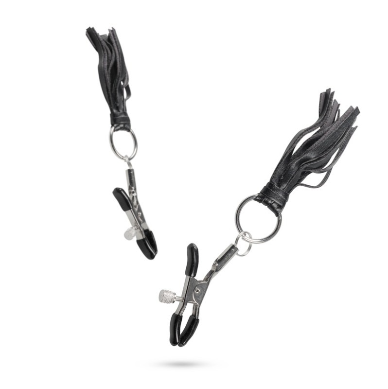 Adjustable Nipple Clamps With Tassels Easytoys Black