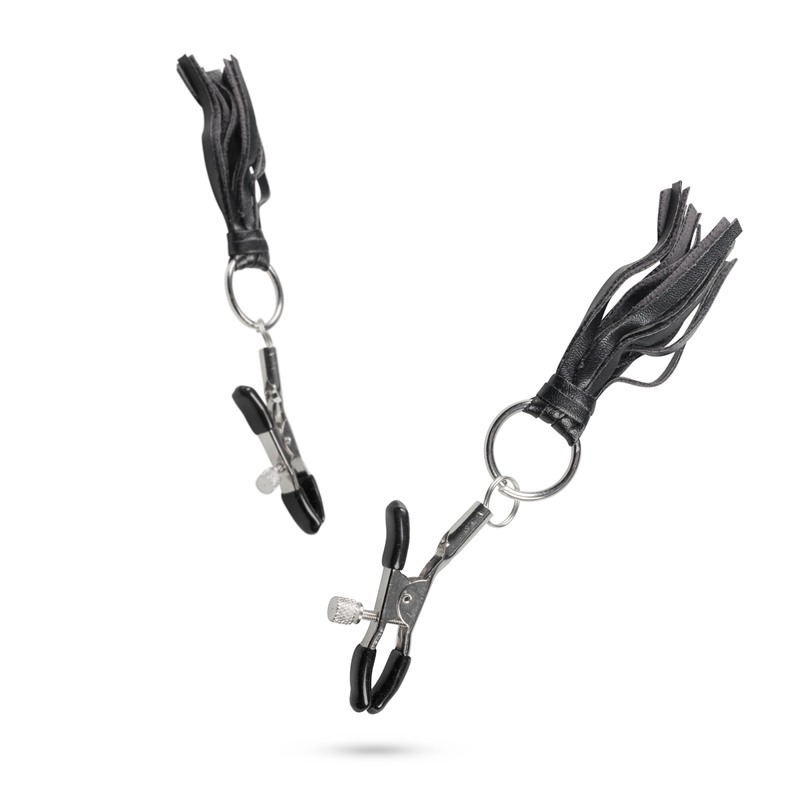 Σφιγκτήρες Θηλών Clamps With Tassels Easytoys Μαύροι Σφιγκτήρες Θηλών Clamps With Tassels Easytoys Μαύροι
